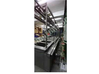 Full Inox 316 Ultrasonik Yıkama Hattı , 6×400 L , Kaskad + Bubbling , Ro , Konveyör