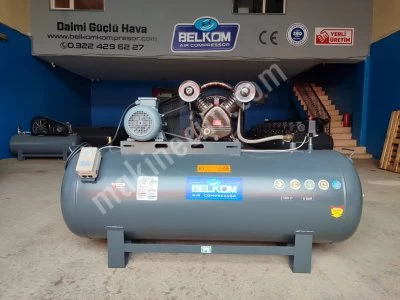 500 Lt 8 Bar, 5,5 Hp Yerli Motorlu, Çift Kafalı, Panolu, Sıfır Kompresör