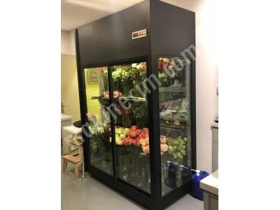 Sürgü Camlı Çiçek Dolabı