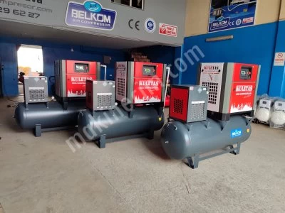 500 Litre, 10 Hp, Tank Üstü, Ful Set Vidalı Kompresör