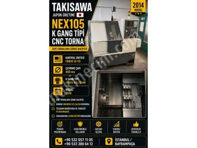 2014 Takisawa Nex 108 K | Japon Malı | Gang Tipi Cnc Torna"