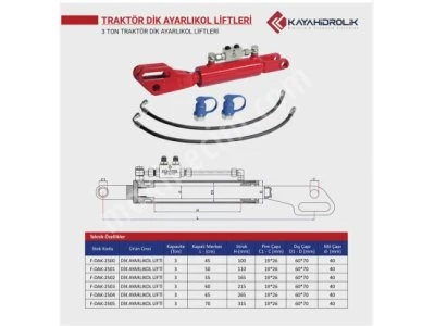 3 Ton Traktör Dik Ayarlıkol Liftleri