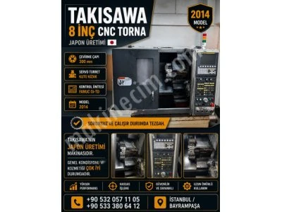 Kaçırılmayacak Fırsat! Sorunsuz, 2014 Model Takisawa Japon 8" Cnc Torna