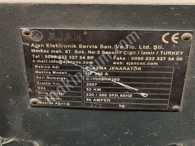 Satılık Ajan Cnc Plazma Kesim Makinası