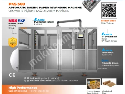 Pks 500 Masurasız Pişirme Kağıdı Sarım Makinası