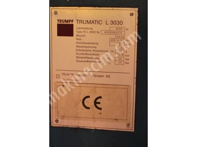 Trumpf 3030L 4000W Lazer Kesim