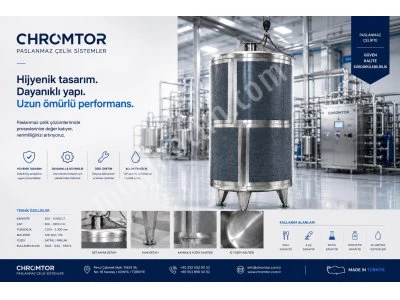5 Tonluk Paslanmaz Depolama Tankı | Süt ve Gıda Depolama Tankı | Chromtor