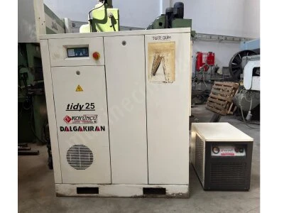 Dalgakıran Marka Dıty 25 18.5 Kw 7.5 Bar 1000 Lt Tank Kurtucu Vidalı Kompresor 2010 Model