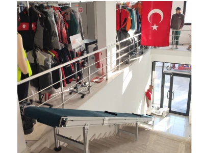 Eğimli Bantlı Konveyör – Merdiven ve Katlar Arası Yük Taşıma