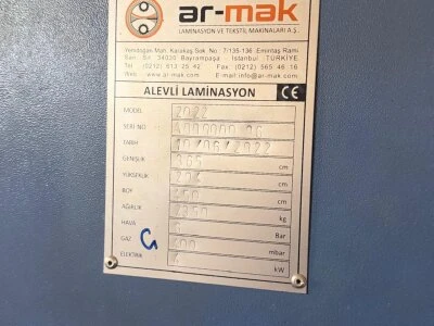 Alevli Laminasyon Makınası 220Cm En