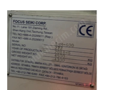 Arion Imm-600 Cnc Dik İşleme Merkezi-2018 Tayvan