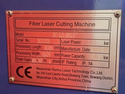 1,5 Kw 1500X3000 Fiber Lazer Kesim Makinası