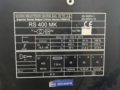 Magmaweld Rs 400 Mk Gazaltı Kaynak Makinası