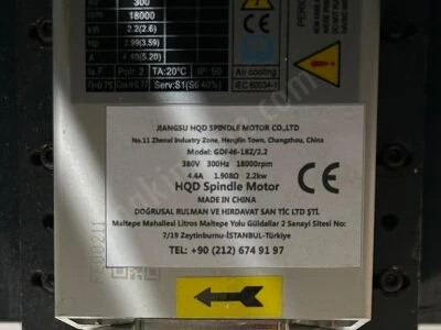 Satılık Üstündağ Cnc Router – 3 Eksen – 2,2 Kw – Otomatik Yağlama