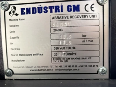 2023 Model Endüstri Gm 18.5 Kw Vakumlu Kumlama Geri Kazanım Sistemi (Sıfır - Komple Set)