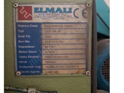 80 Ton Elmalı Pres