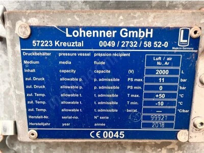 İngersoll Rand 37 Kw Vidalı Kompresör + Hava Kurutucu + 2.000 Litre Hava Tankı